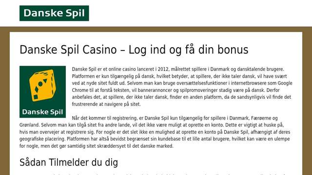 Danske Spil casino screenshot